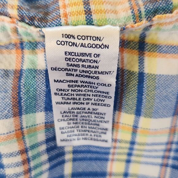 Chaps men's XXL blue plaid 100% cotton button-down collar casual shirt - Picture 4 of 7